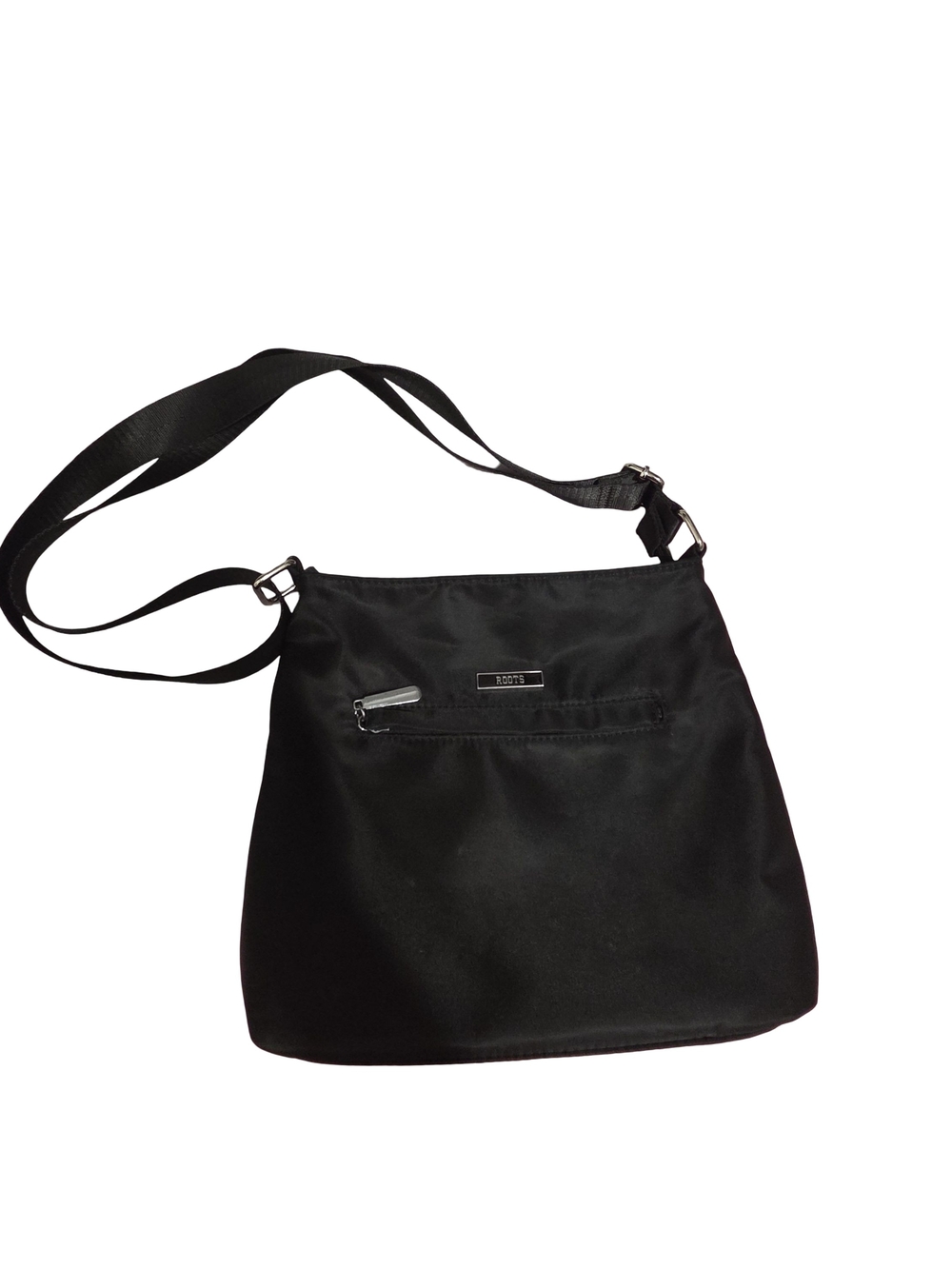 Roots Black Crossbody Bag with Front Pocket